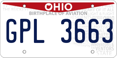 OH license plate GPL3663