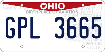 OH license plate GPL3665