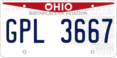 OH license plate GPL3667