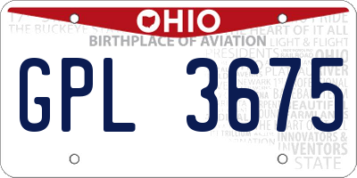 OH license plate GPL3675