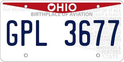 OH license plate GPL3677