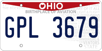 OH license plate GPL3679