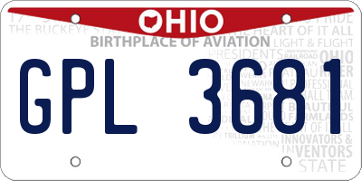 OH license plate GPL3681