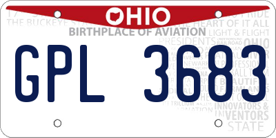 OH license plate GPL3683