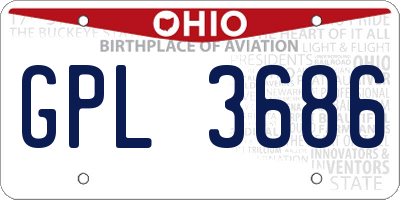 OH license plate GPL3686