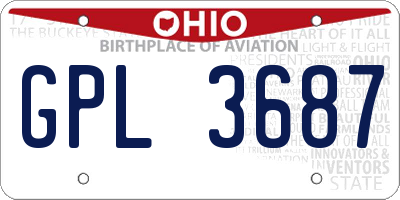 OH license plate GPL3687