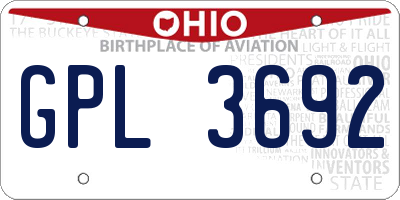 OH license plate GPL3692