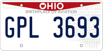 OH license plate GPL3693
