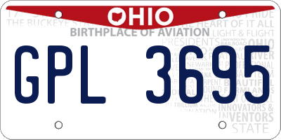 OH license plate GPL3695