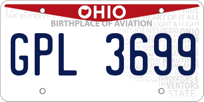 OH license plate GPL3699