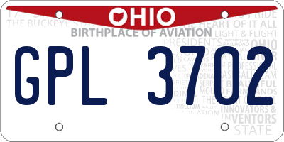 OH license plate GPL3702