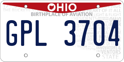 OH license plate GPL3704