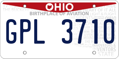 OH license plate GPL3710