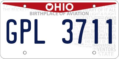 OH license plate GPL3711