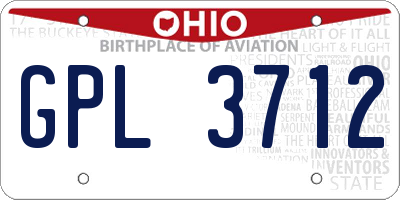 OH license plate GPL3712
