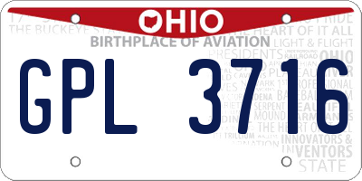OH license plate GPL3716