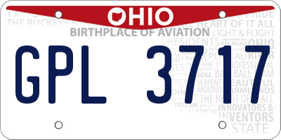 OH license plate GPL3717