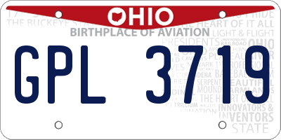 OH license plate GPL3719