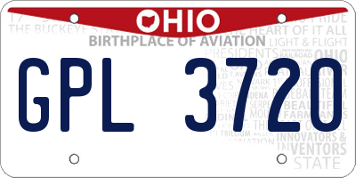 OH license plate GPL3720