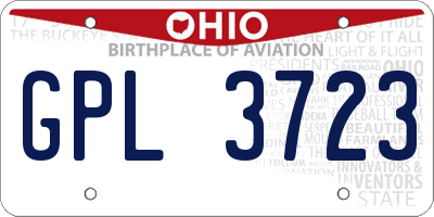 OH license plate GPL3723