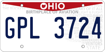 OH license plate GPL3724