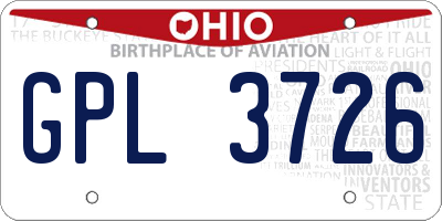 OH license plate GPL3726