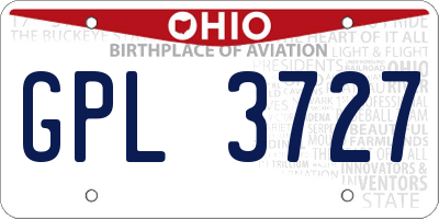 OH license plate GPL3727