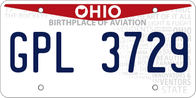 OH license plate GPL3729