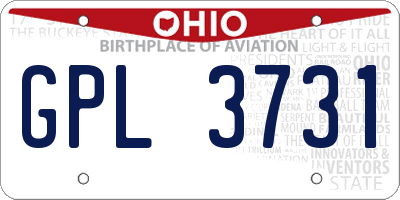 OH license plate GPL3731