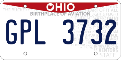 OH license plate GPL3732