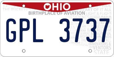 OH license plate GPL3737