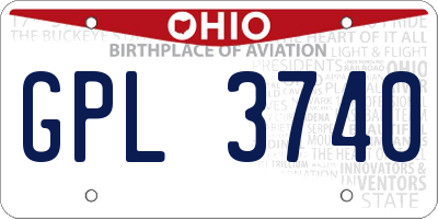OH license plate GPL3740