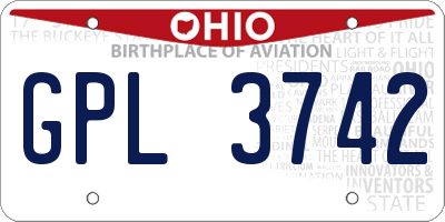 OH license plate GPL3742