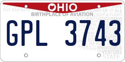 OH license plate GPL3743