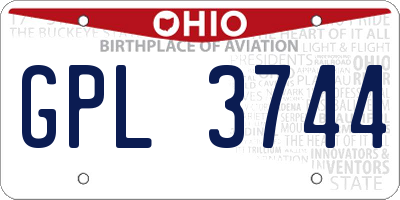 OH license plate GPL3744