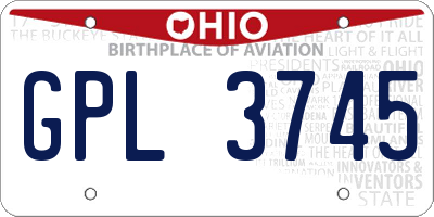 OH license plate GPL3745
