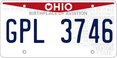 OH license plate GPL3746
