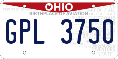 OH license plate GPL3750