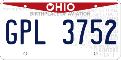 OH license plate GPL3752
