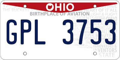 OH license plate GPL3753