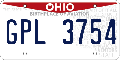 OH license plate GPL3754