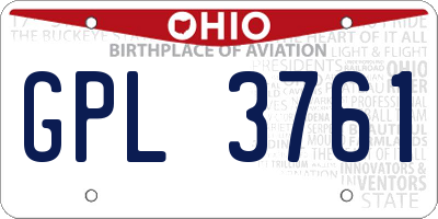OH license plate GPL3761