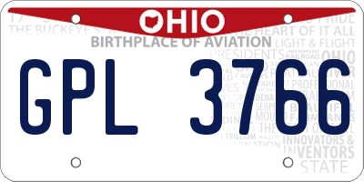 OH license plate GPL3766