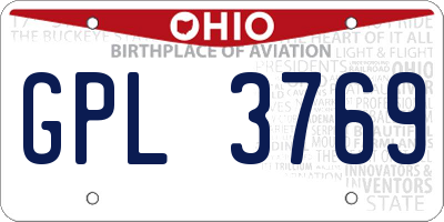 OH license plate GPL3769