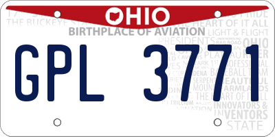 OH license plate GPL3771