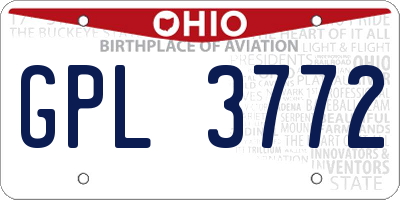 OH license plate GPL3772