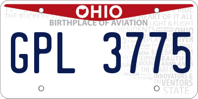 OH license plate GPL3775