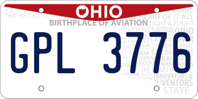 OH license plate GPL3776
