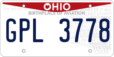 OH license plate GPL3778