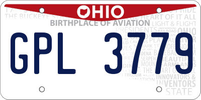 OH license plate GPL3779